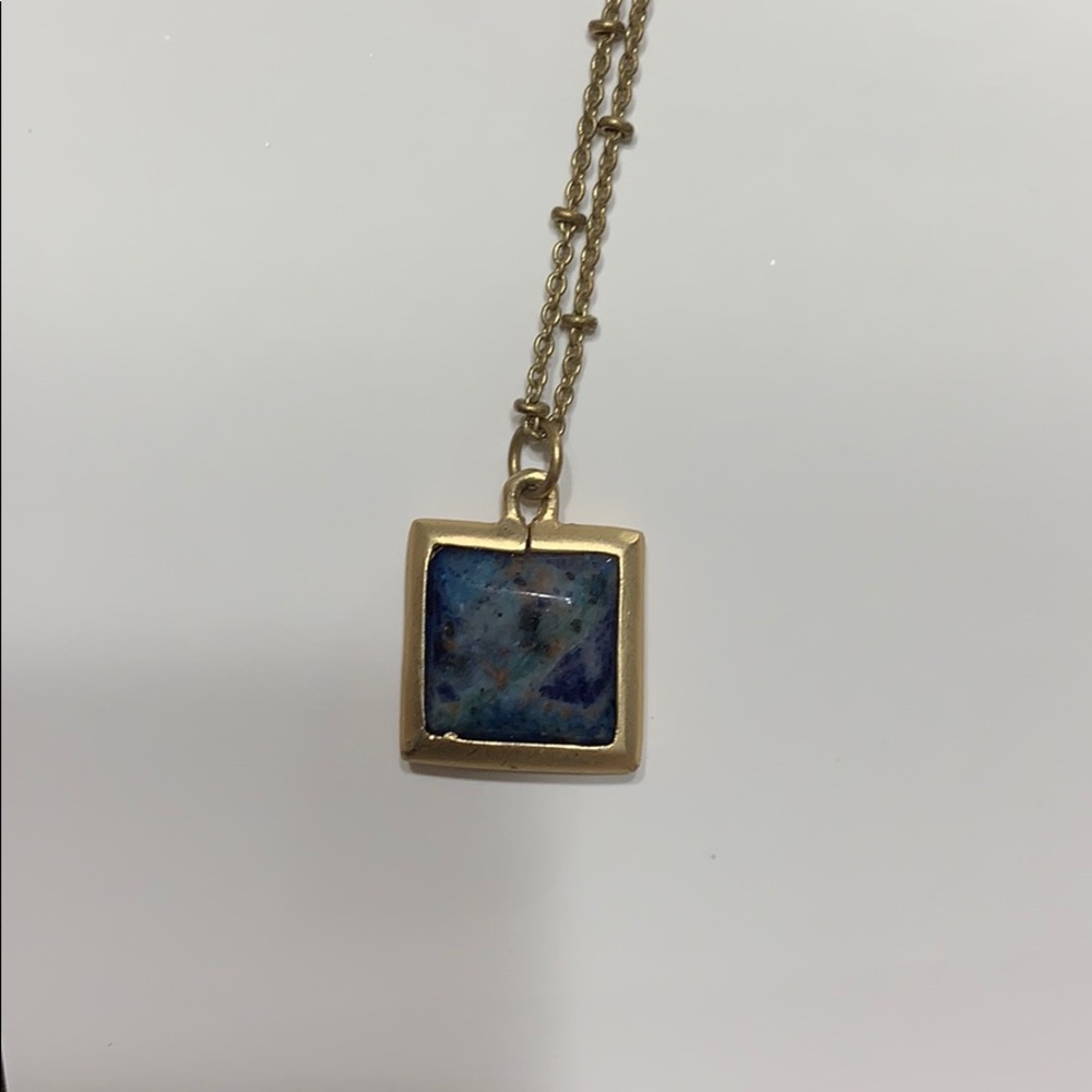 Canvas square necklace